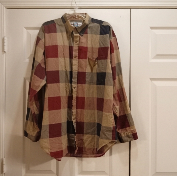 World Island Plaid Long Sleeve Casual Button Down Shirt Size XL - Picture 2 of 4